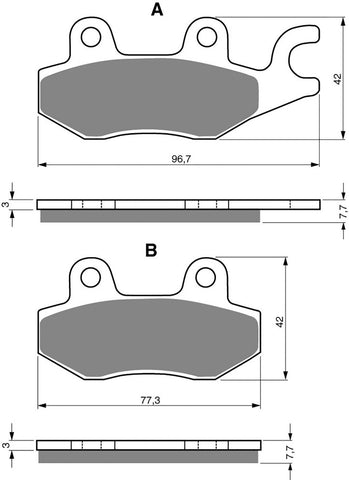 Plaquettes de frein avant Goldfren AD Yamaha YBR250 YBR 250 (2007-2010)