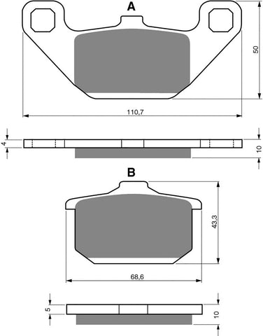 Plaquettes de frein Goldfren AD : AD037 ≈ FA085 / VD426 / FDB339 / SBS557