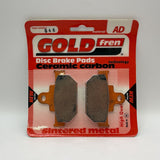 Plaquettes de frein Goldfren AD : AD046 ≈ FA106/2 / VD329/2 / FDB673 / SBS582