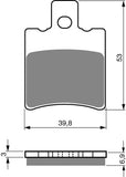 Plaquettes de frein Goldfren AD : AD107 ≈ FA206 / VD256 / FDB889 / SBS667