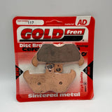 Plaquettes de frein Goldfren AD : AD117 ≈ FA170 / FA246 / FA407 / VD941 / VD959 / FDB605 / SBS644