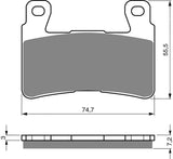 Plaquettes de frein Goldfren AD : AD134 ≈ FA265 / FA296 / VD166 / FDB2079 / SBS734
