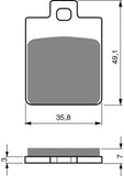 Plaquettes de frein Goldfren AD : AD137 ≈ FA260 / FDB2057 / SBS724