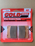 Plaquettes de frein Goldfren AD : AD172 ≈ FA102 / VD328 / FDB390 / SBS578