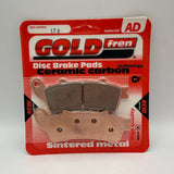 Plaquettes de frein Goldfren AD : AD178 ≈ FA261 / VD165/2 / VD165/3 / FDB2073 / FDB2098 / SBS147 / SBS721 / SBS736 / SBS735