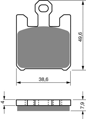 Plaquettes de frein Goldfren AD : AD200 ≈ FA369/4 / VD354 / FDB2164 / SBS788