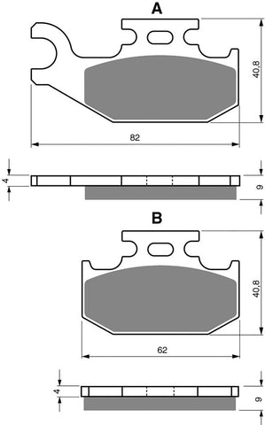 Plaquettes de frein Goldfren AD : AD205 ≈ FA317 / VD276 / VD979 / FDB2149 / SBS767