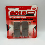 Plaquettes de frein Goldfren AD : AD214 ≈ FA390 / VD170 / FDB2181 / SBS809