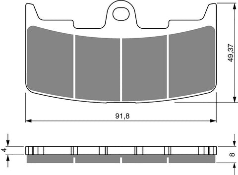 Plaquettes de frein Goldfren AD : AD270 ≈ FA345 / VD993 / FDB2145 / SBS795