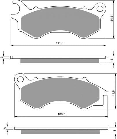 Goldfren AD Brake Pads: AD299 ≈ FA603 / VD180 / FDB2256 / SBS205