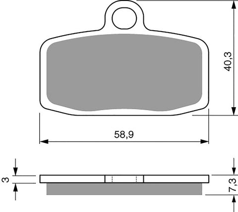 Goldfren AD Brake Pads: AD307 ≈ FA612 / VD9058 / FDB2262SG / SBS885