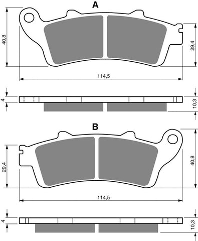 Plaquettes de frein arrière Goldfren AD : Honda GL1800 (2001-2010)