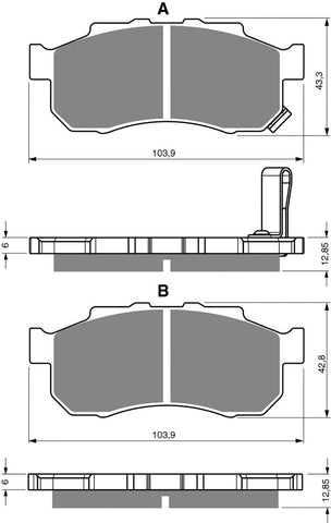 Plaquettes de frein Goldfren AD : AD339 ≈ FA476