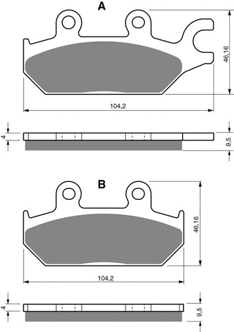 Goldfren AD Brake Pads: AD345 ≈ FA642 / FDB2301SG