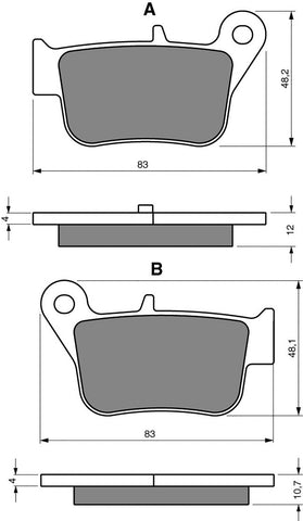 Goldfren AD Brake Pads: AD360 ≈ FA628 / FDB2292 / SBS218 / SBS218MS