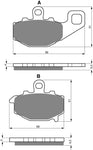 Plaquettes de frein arrière en céramique : Kawasaki ER-6F ER 6F (2006-2016)