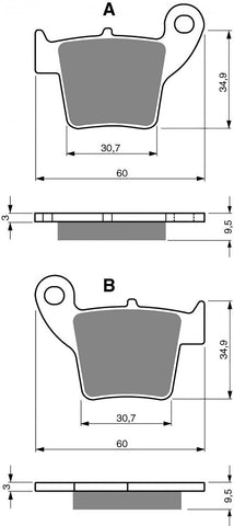 Plaquettes de frein arrière : Honda CRF450 CRF 450 (2002-2025)