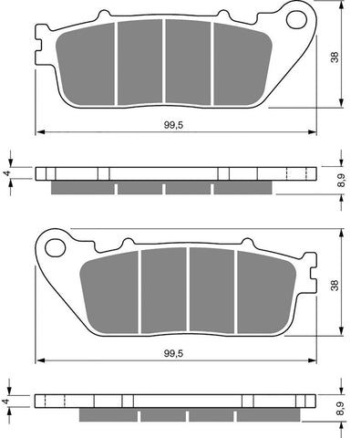 Plaquettes de frein arrière : Honda CB1000 CB 1000 (2009-2023)